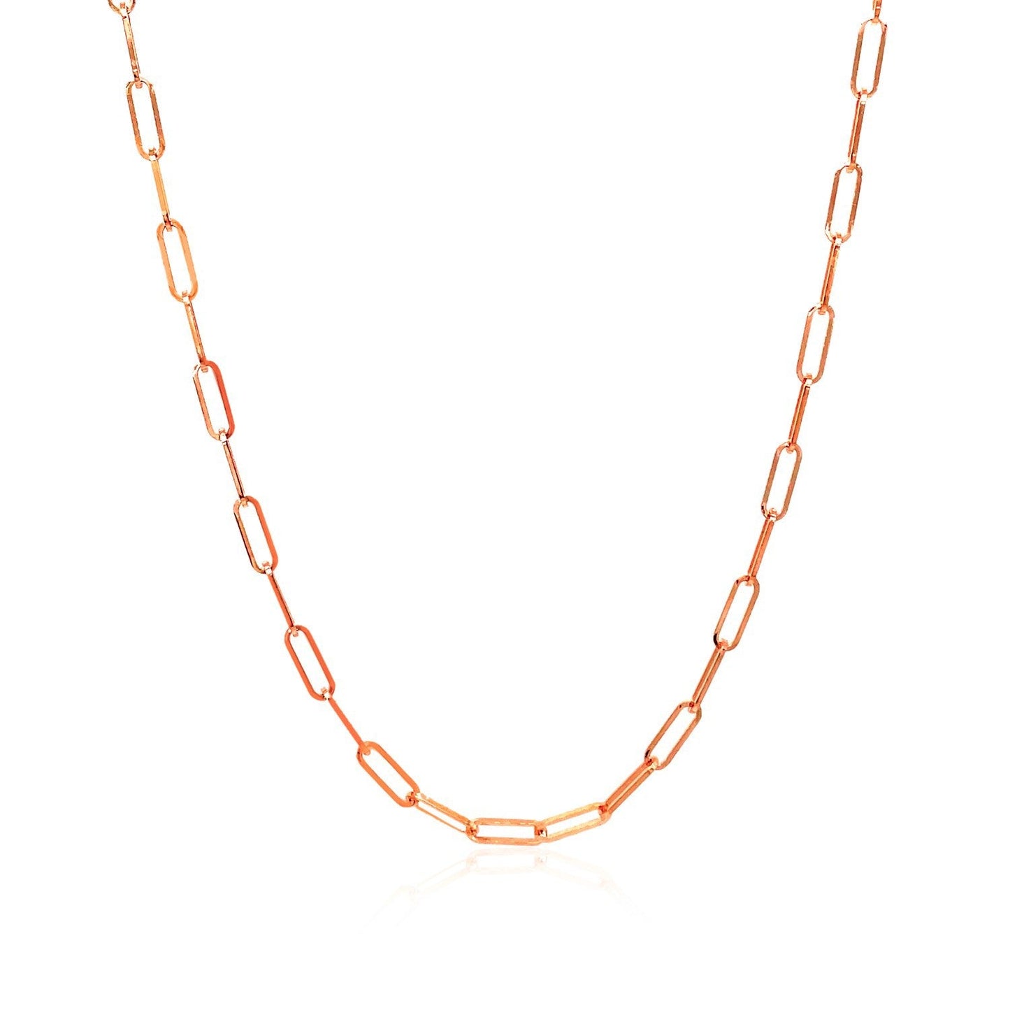 Collier en Chaîne Paperclip Délicat en Or Rose 14K