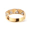 Bague en Or Jaune 14K avec Diamants Blancs en Forme de Pyramide - Taille 7