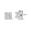 Pendientes de Stud Cuadrados de Diamante Mosaic de Oro Blanco de 10K