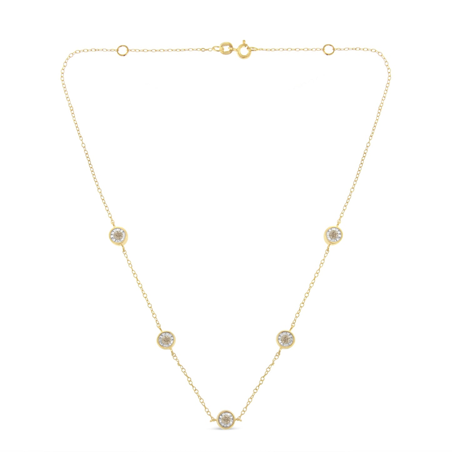 Collier en argent sterling plaqué or avec diamants