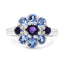 Anillo de Plata Esterlina con Tanzanita y Amatista de 1.25 Quilates