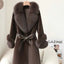 Manteau en fausse fourrure épaisse avec col en fourrure luxueux pour femmes
