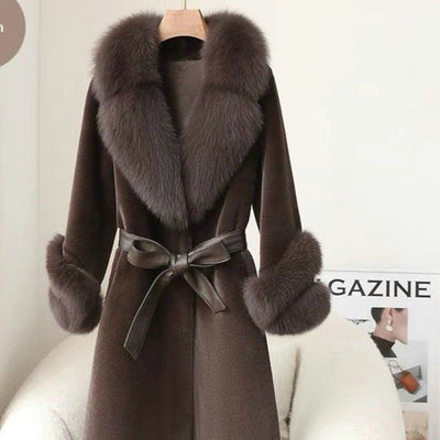 Thickened Faux Mink Coat with Luxurious Fur Collar for Women