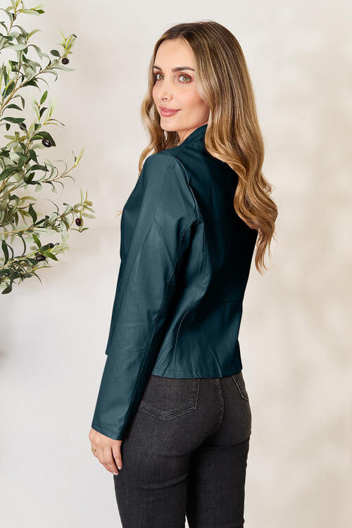 Veste zippée classique à col pour femmes pour une élégance au quotidien