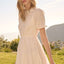 Vestido Mini de Manga Abullonada con Ojal Elegante