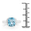 Anillo de plata esterlina con topacio azul de Londres y topacio blanco de 3.55 quilates