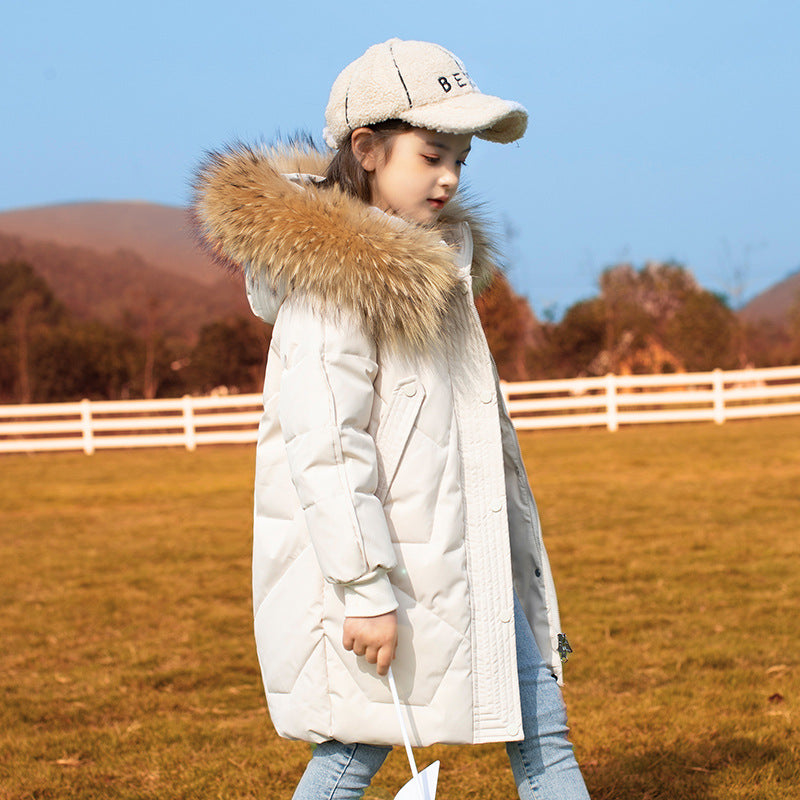Children's Mid-Length Down Jacket - Stylish Winter Coat