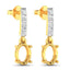 Pendientes Semi Montura de Diamante Blanco Genuino de 0.14 Quilates en Oro Amarillo de 14K