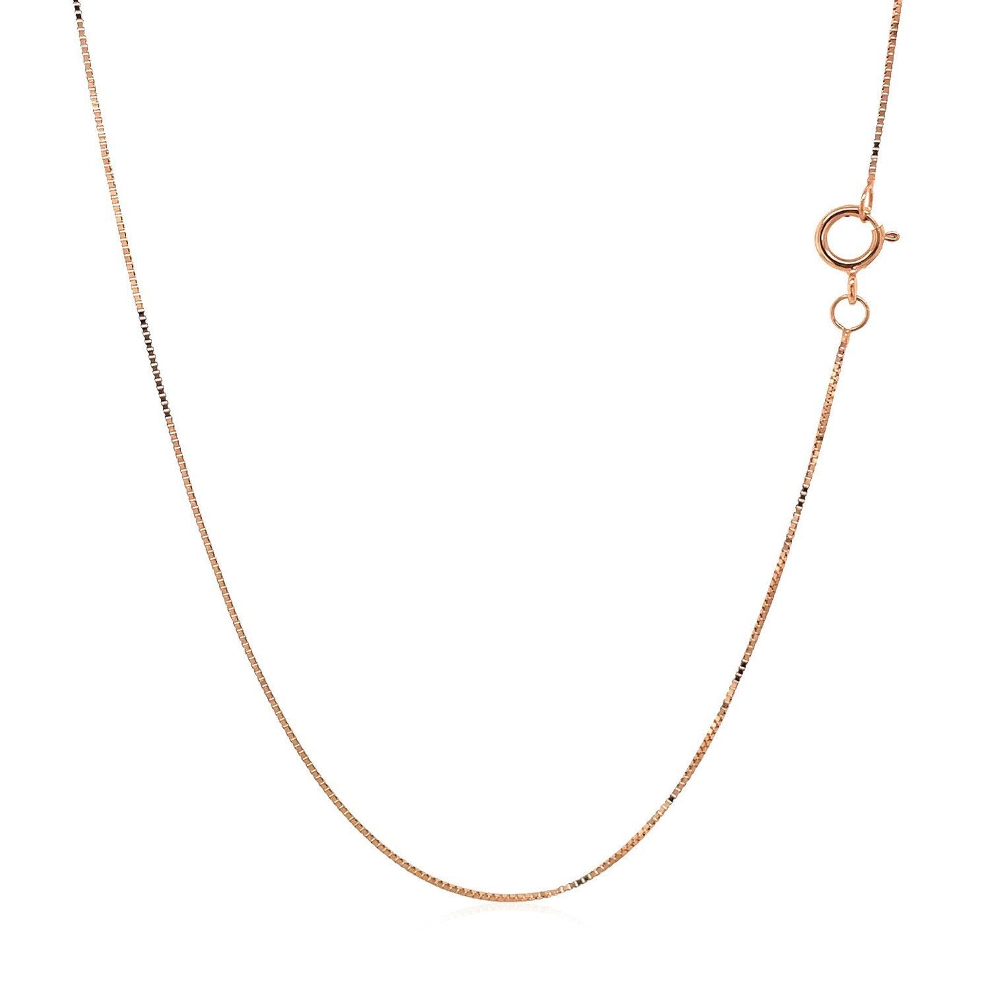 Cadena Clásica de Caja en Oro Rosa de 14k - 0.45mm