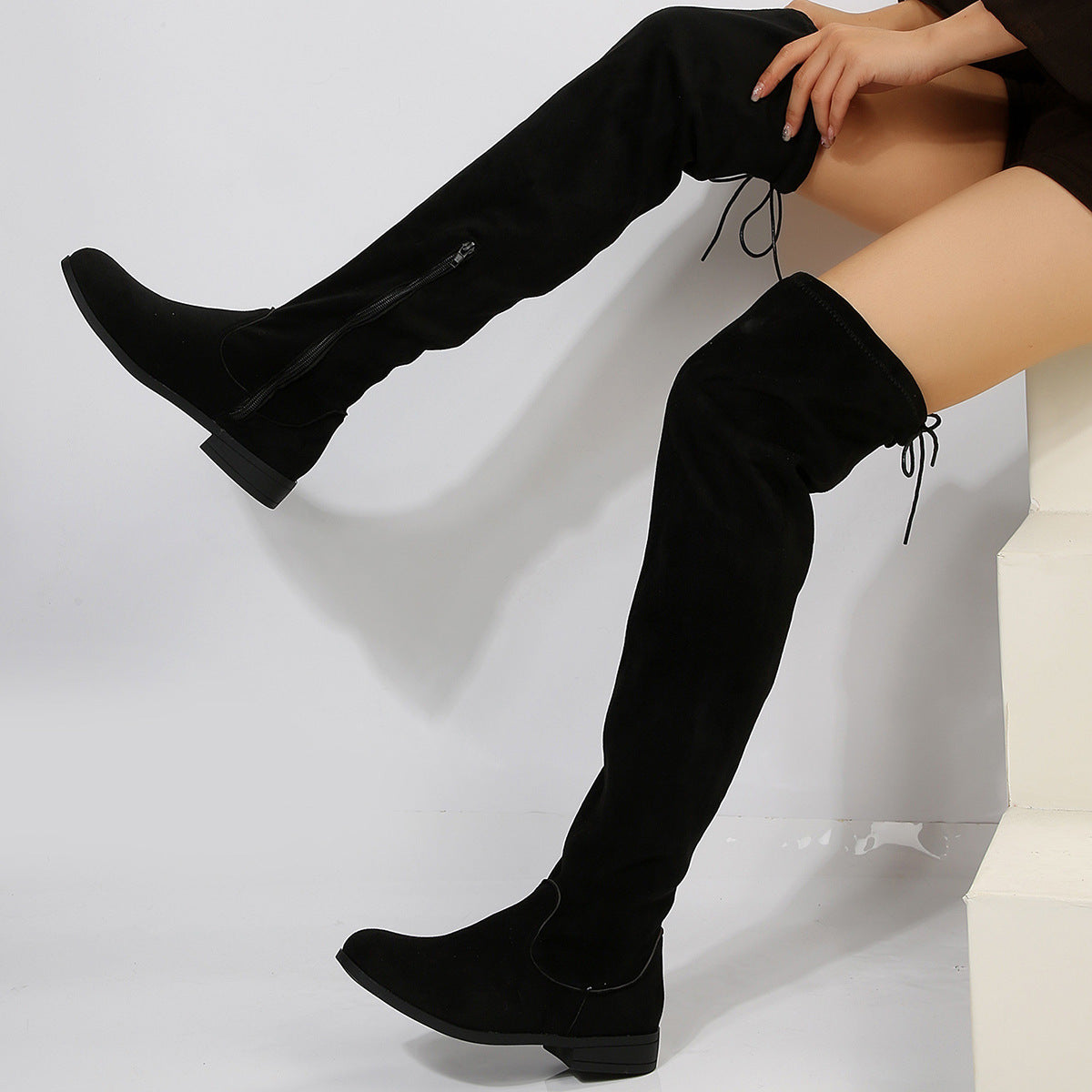 Bottes Martin hautes à enfiler grande taille pour femmes
