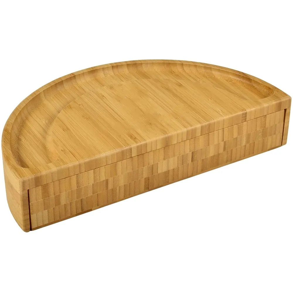 Elegant Bamboo Cheese Plate & Wooden Breadboard