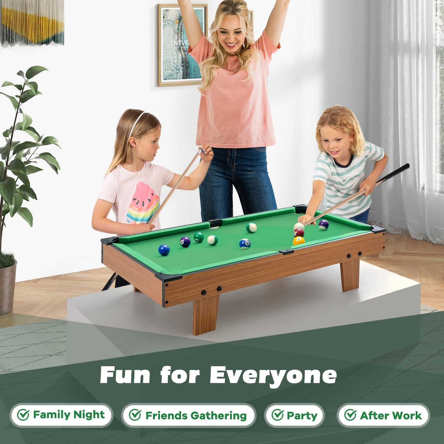 4-in-1 Combo Game Table Set with Foosball, Billiards, and Hockey