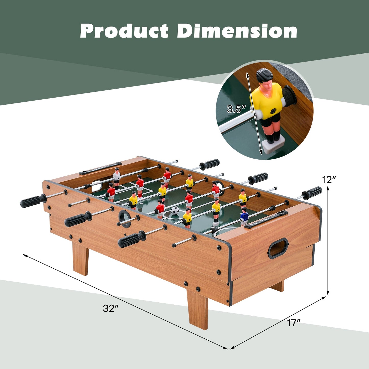 4-in-1 Combo Game Table Set with Foosball, Billiards, and Hockey