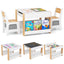 Table et chaises d'activité 4 en 1 pour enfants - Naturel