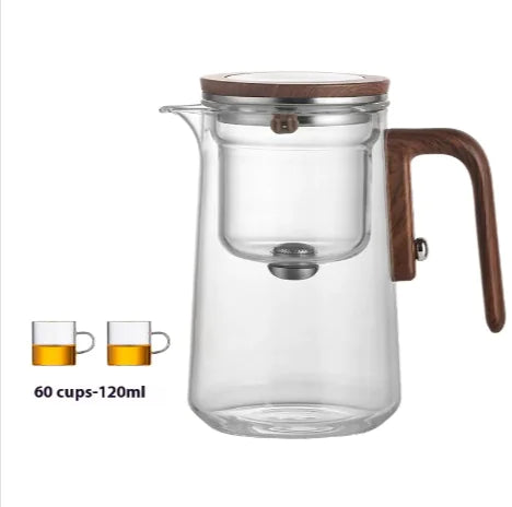 Elegante tetera de vidrio con filtro resistente al calor