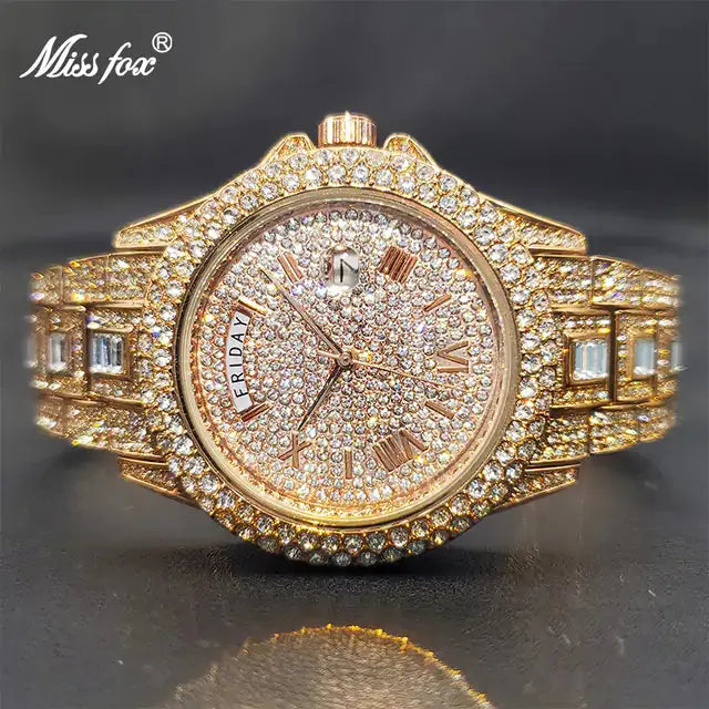 Luxury Men's Watch with 18K Gold Finish