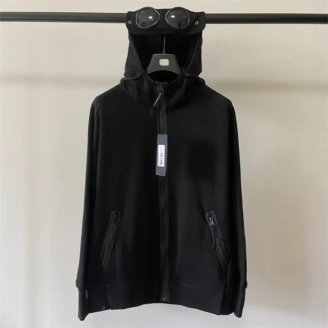 Hoodie Zip avec Décoration de Lentille Stylée pour Hommes et Femmes