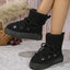 Botas de Nieve con Cordones de Moda para Mujeres - Botín Corto Cálido y Casual