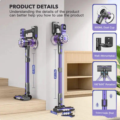 Aspirateur télescopique portable pour un nettoyage domestique efficace