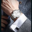 Montre analogique de luxe OLEVS pour homme en deux tons avec diamants