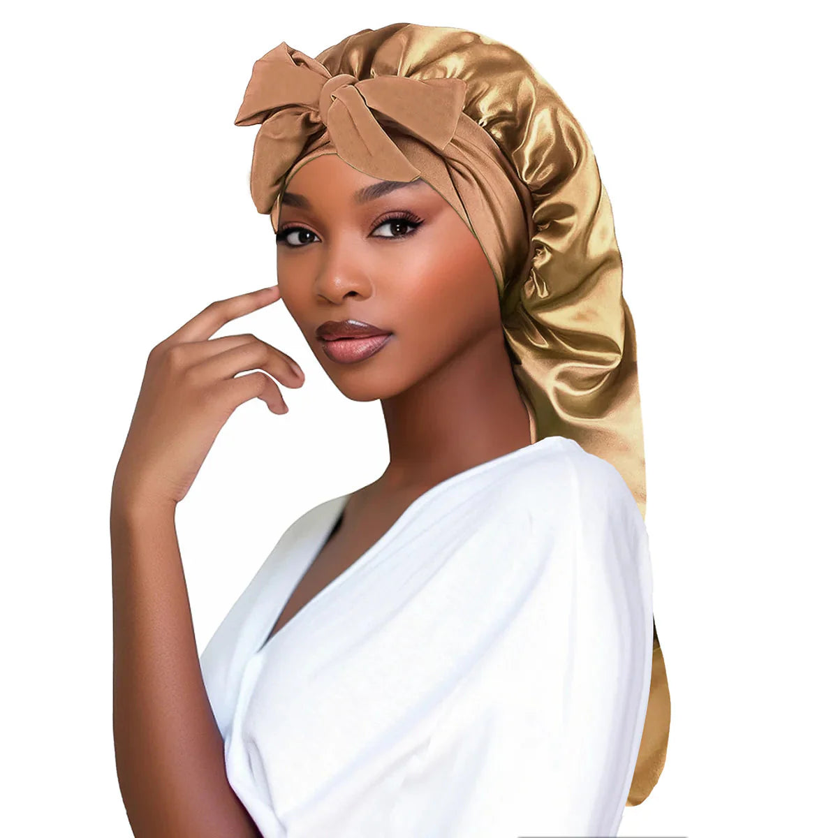 Bonnet Long avec Nœud Élégant