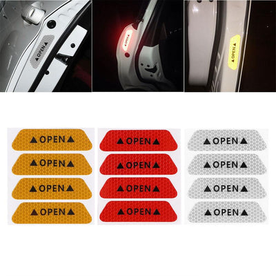 Reflective Warning Stickers for Enhanced Vehicle Safety - 4PCS Set