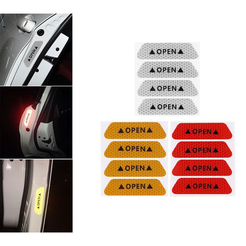 Autocollants réfléchissants d'avertissement pour une sécurité accrue des véhicules - Ensemble de 4 p
