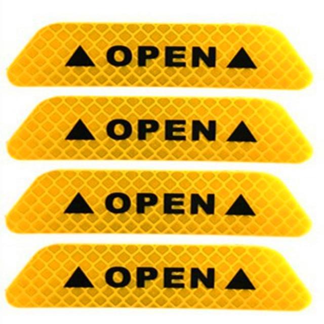 4Pcs Car Door Reflective Safety Stickers - Universal Warning Mark