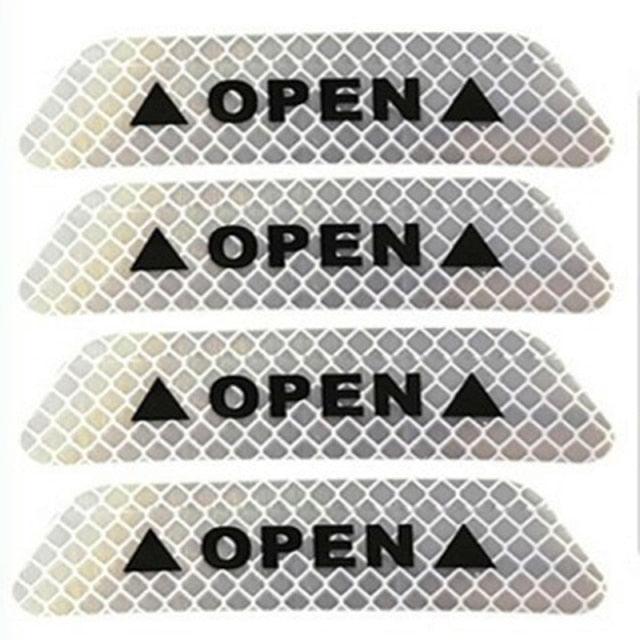 4Pcs Car Door Reflective Safety Stickers - Universal Warning Mark