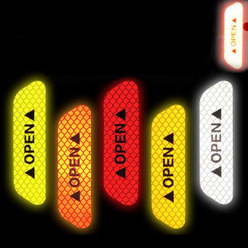 4Pcs Car Door Reflective Safety Stickers - Universal Warning Mark
