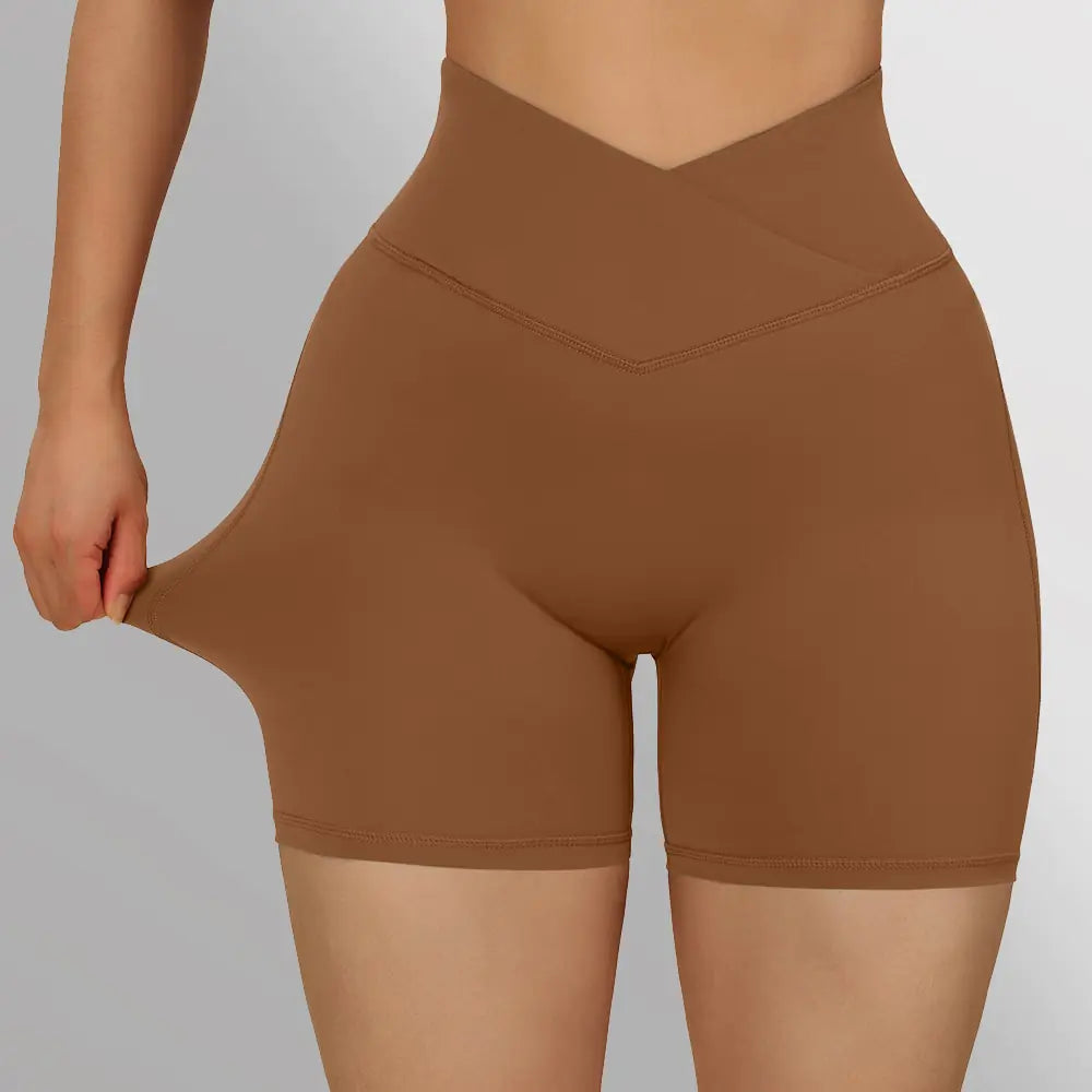 Shorts de Yoga Sin Costuras de Cintura Alta para Mujeres
