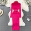 Turtleneck Wrap Knitted Dress