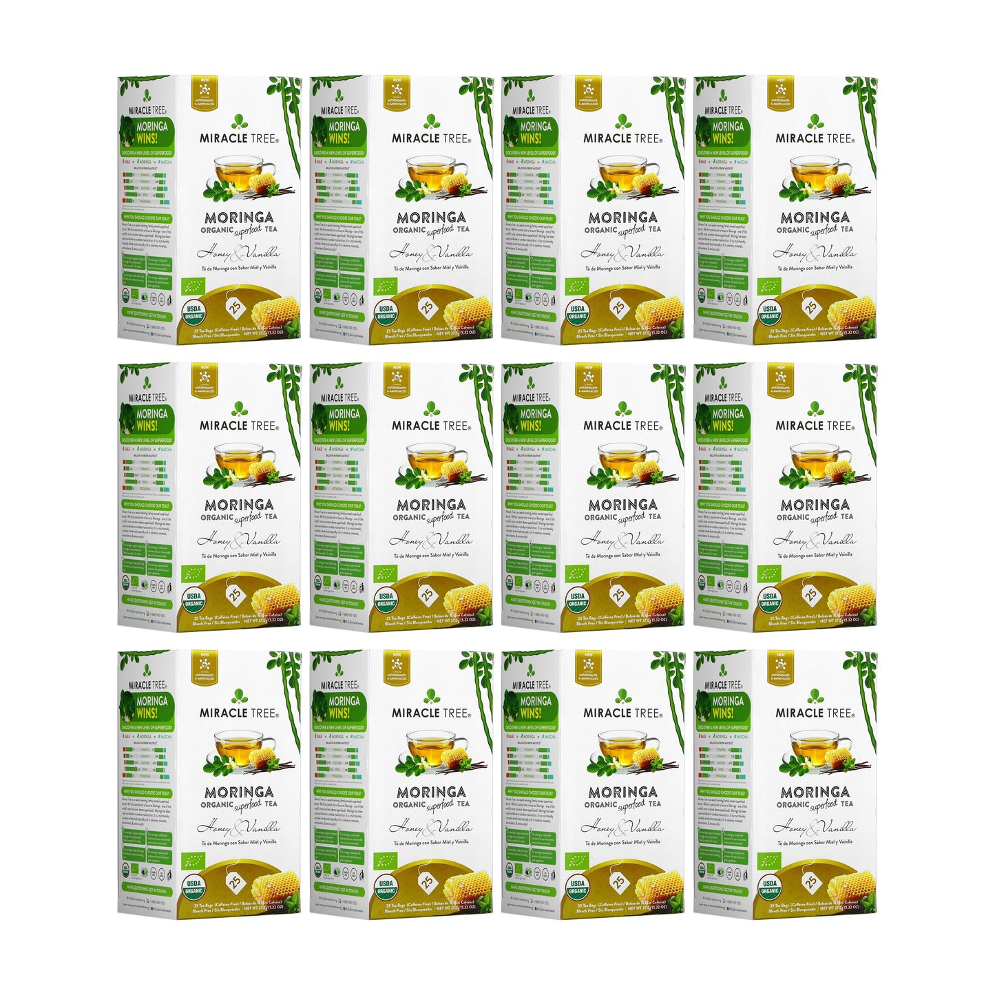 Té Orgánico de Moringa con Miel y Vainilla