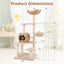 Árbol para gatos de 5 capas con postes de rascado de sisal - Beige