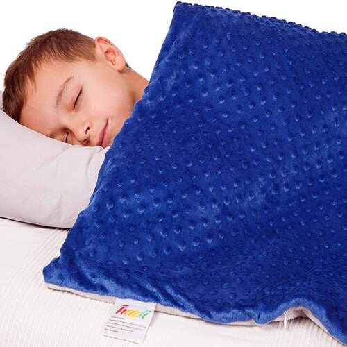 Hazli Kids Weighted Blanket 5 lb Soft Blue Minky 36" x 48" - Korvel