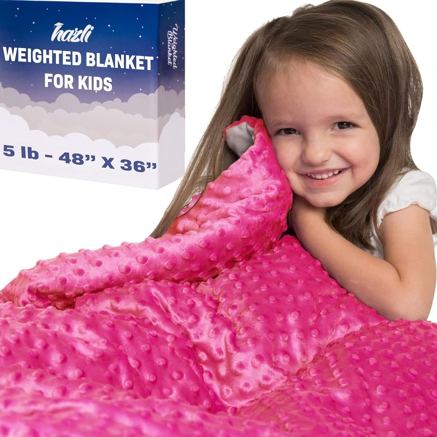Hazli Kids Weighted Blanket 5 lb Soft Blue Minky 36" x 48" - Korvel