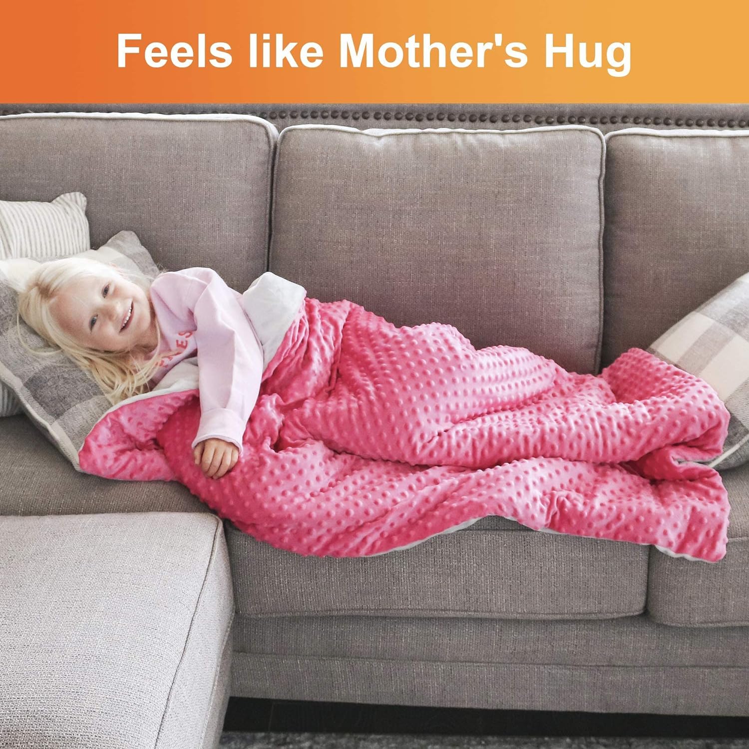 Hazli Kids Weighted Blanket 5 lb Soft Blue Minky 36" x 48" - Korvel