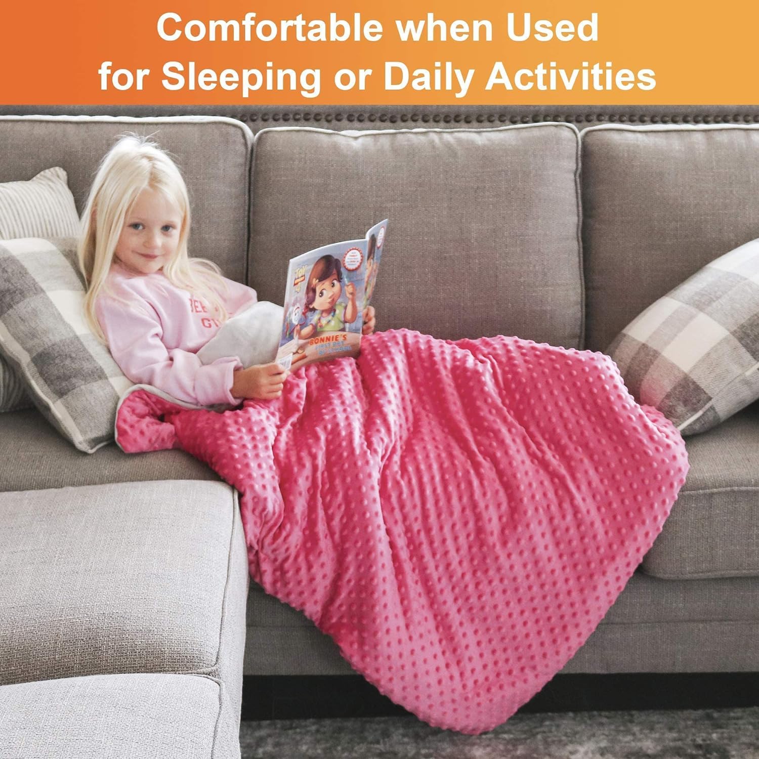 Hazli Kids Weighted Blanket 5 lb Soft Blue Minky 36" x 48" - Korvel