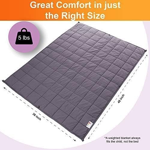 Hazli Kids Weighted Blanket 5 lb Soft Blue Minky 36" x 48" - Korvel