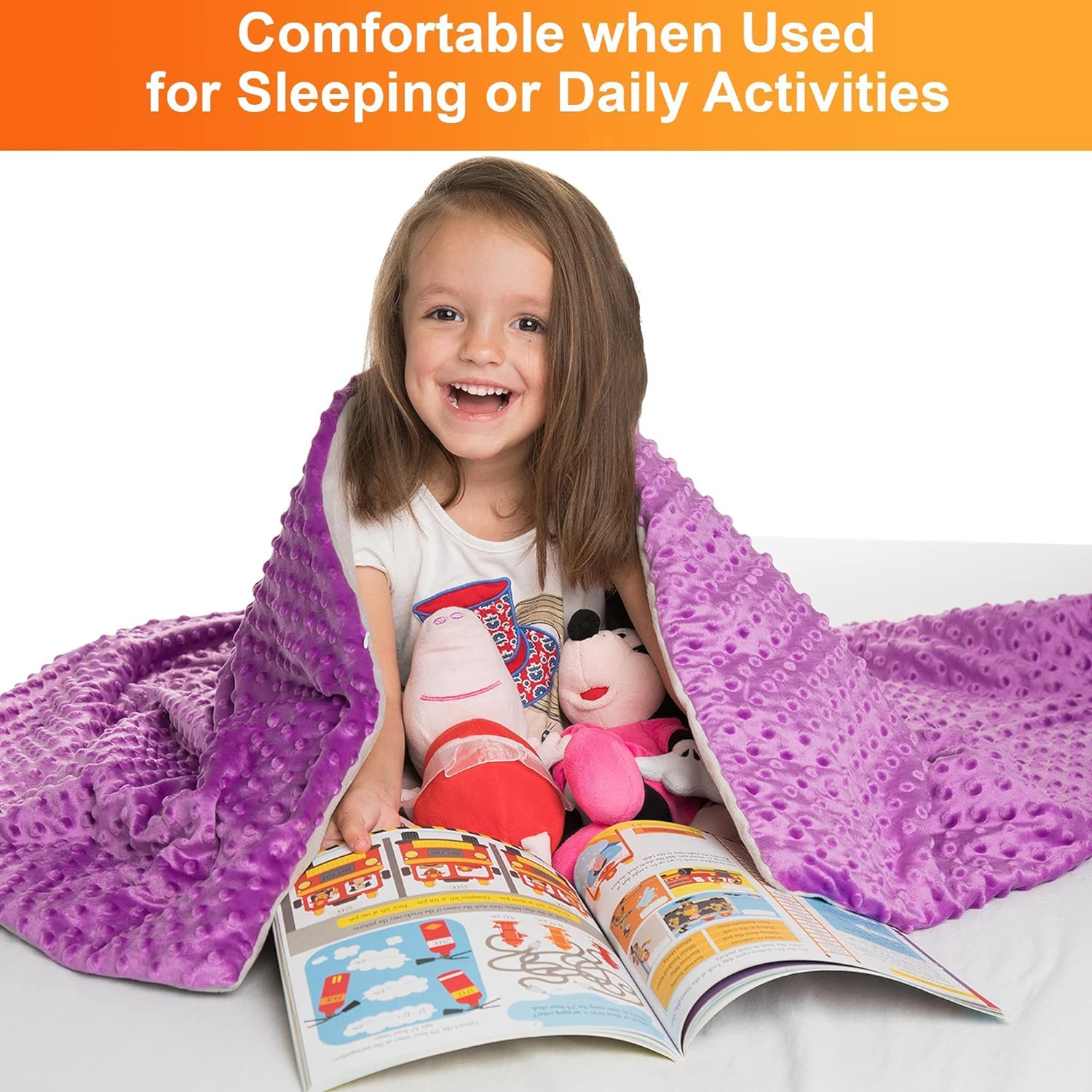 Hazli Kids Weighted Blanket 5 lb Soft Blue Minky 36" x 48" - Korvel