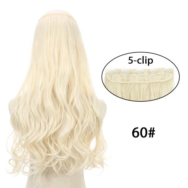 5 Clip In Hair Extensions - Heat Resistant Wavy Synthetic Hairpieces