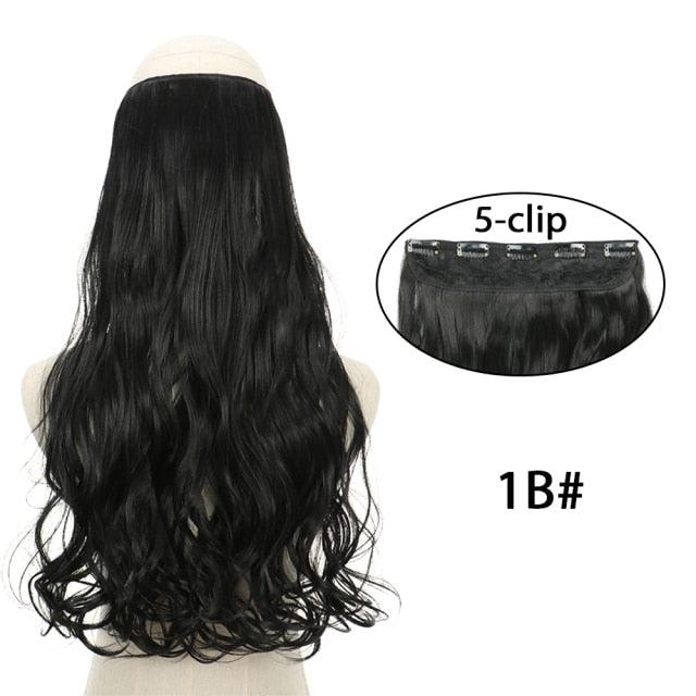 5 Clip In Hair Extensions - Heat Resistant Wavy Synthetic Hairpieces