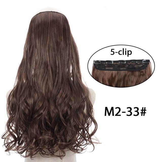 5 Clip In Hair Extensions - Heat Resistant Wavy Synthetic Hairpieces