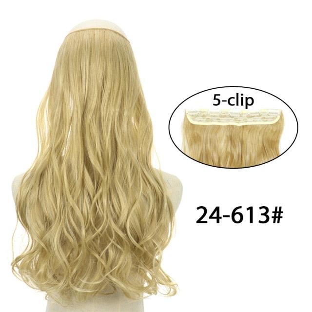 5 Clip In Hair Extensions - Heat Resistant Wavy Synthetic Hairpieces