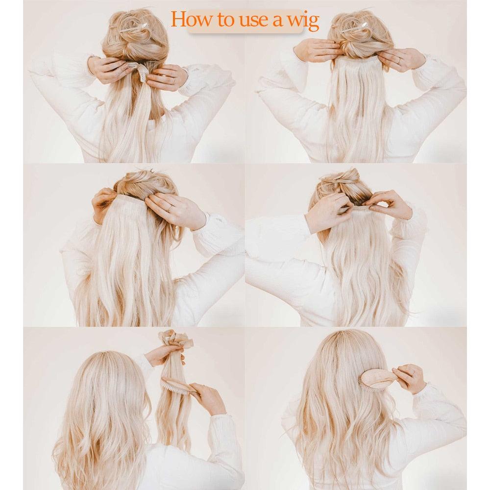 5 Clip In Hair Extensions - Heat Resistant Wavy Synthetic Hairpieces