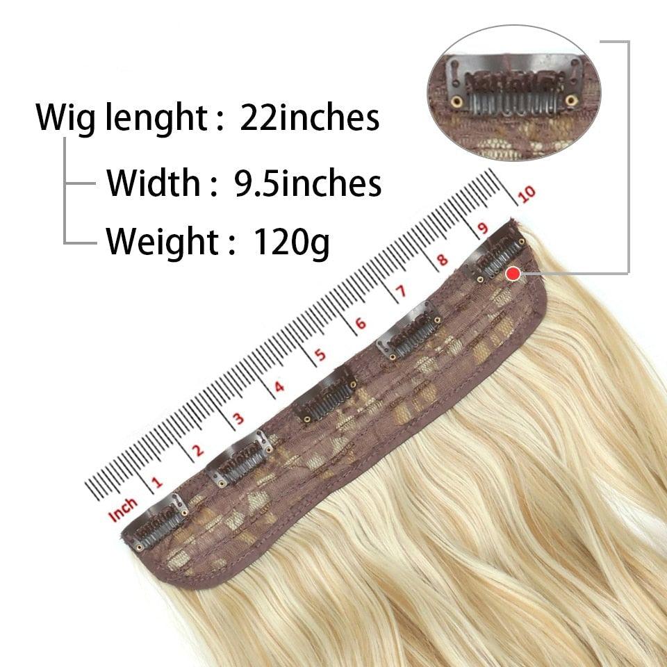 5 Clip In Hair Extensions - Heat Resistant Wavy Synthetic Hairpieces