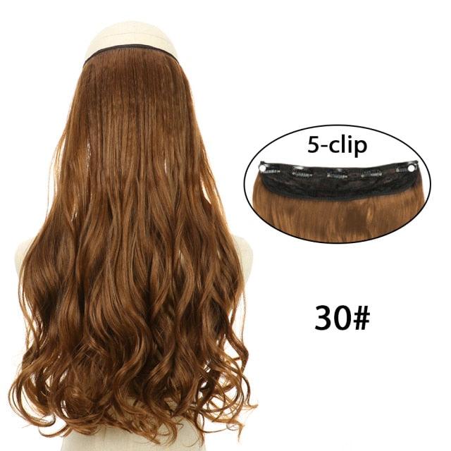 5 Clip In Hair Extensions - Heat Resistant Wavy Synthetic Hairpieces