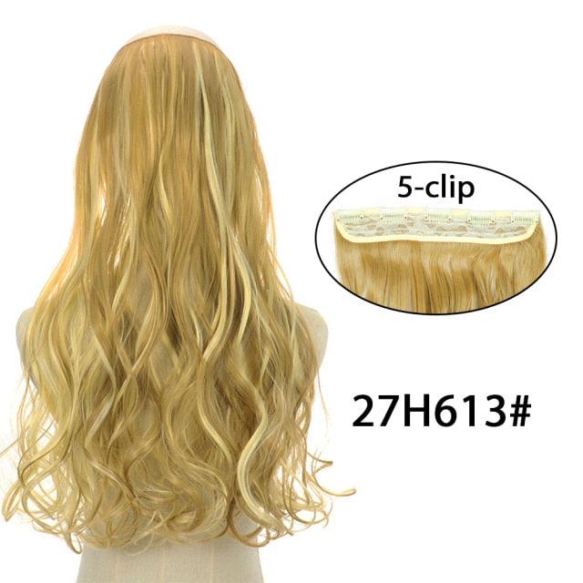 5 Clip In Hair Extensions - Heat Resistant Wavy Synthetic Hairpieces
