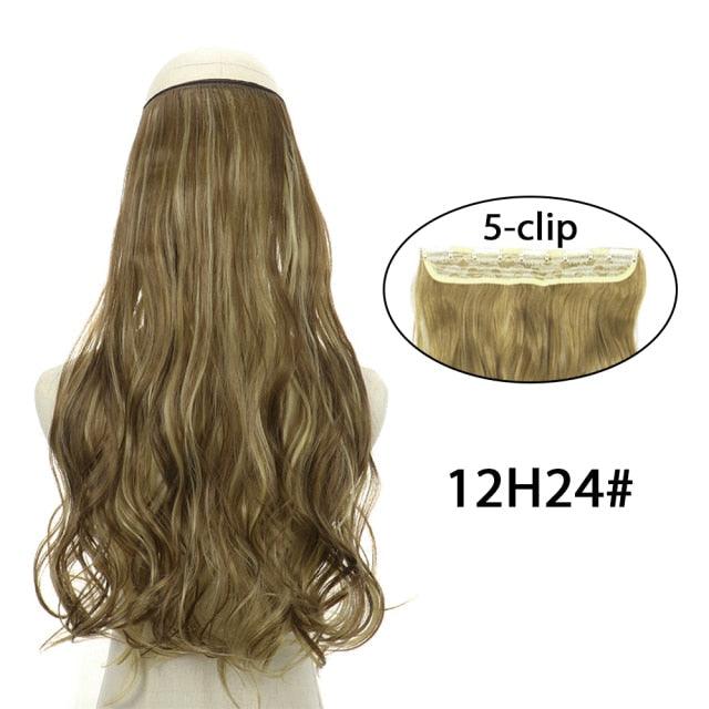 5 Clip In Hair Extensions - Heat Resistant Wavy Synthetic Hairpieces