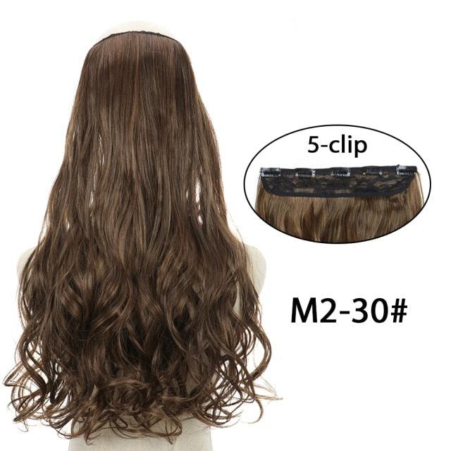 5 Clip In Hair Extensions - Heat Resistant Wavy Synthetic Hairpieces